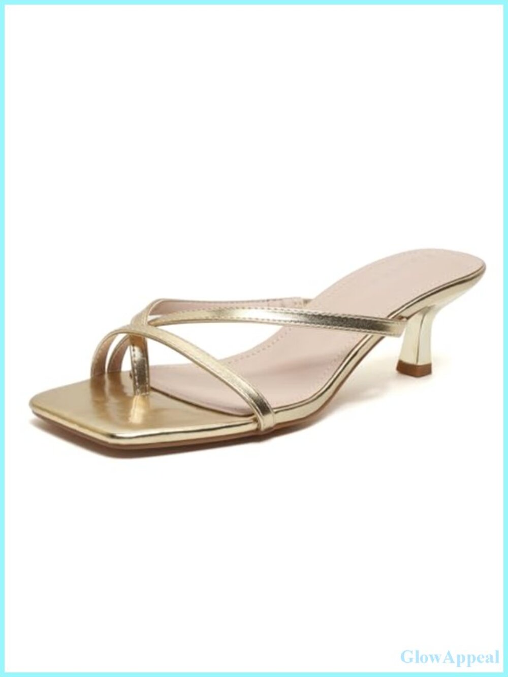 Womens Kitten Heel Square Open Toe Thong Sandals Memory Foam Dressy Summer